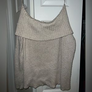 Hollister off shoulder sweater - cream/tan
